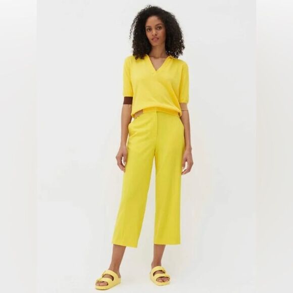 CHINTI & PARKER NWOT Wool Twill Cropped Trousers in Yellow - Picture 1 of 14